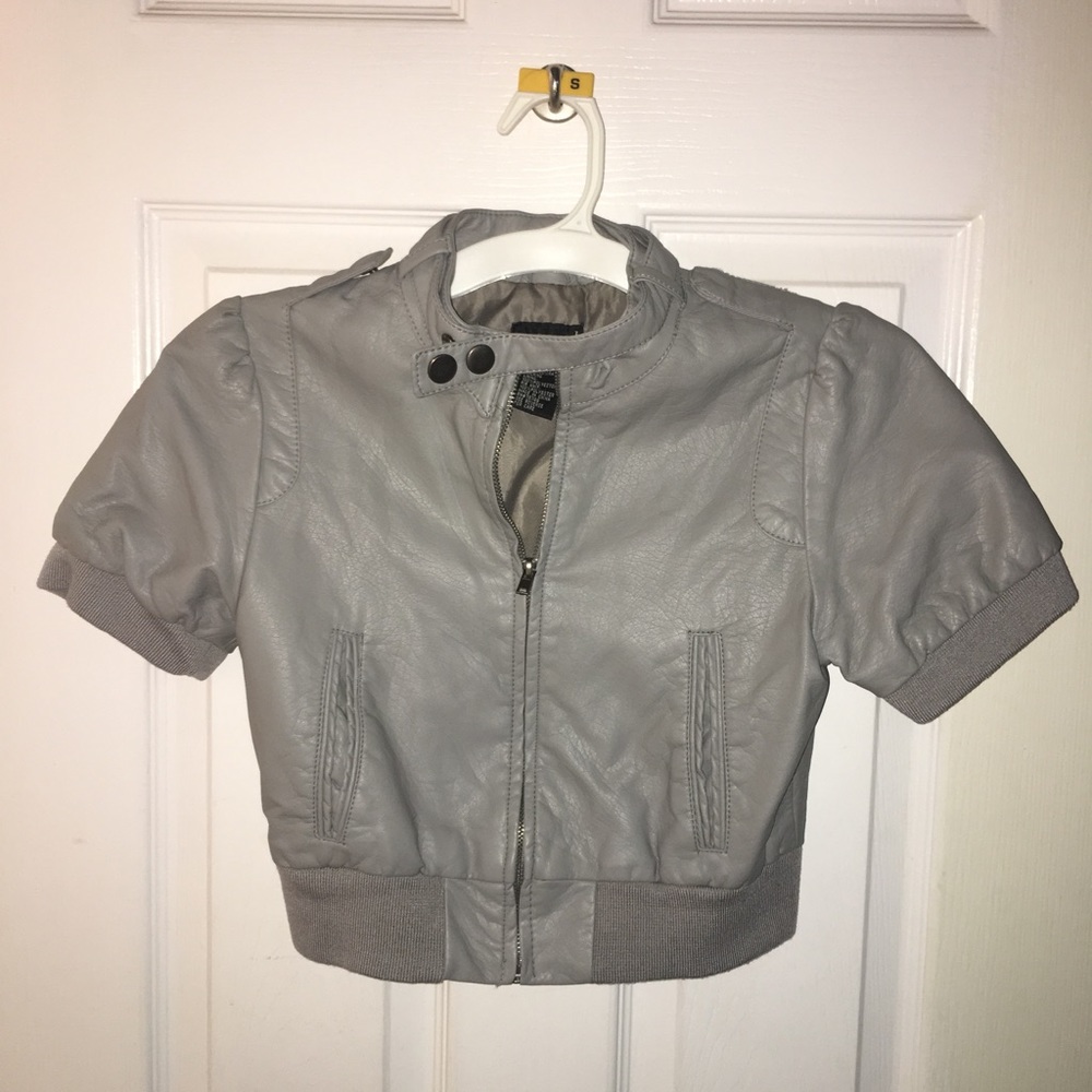 Grey leather vest